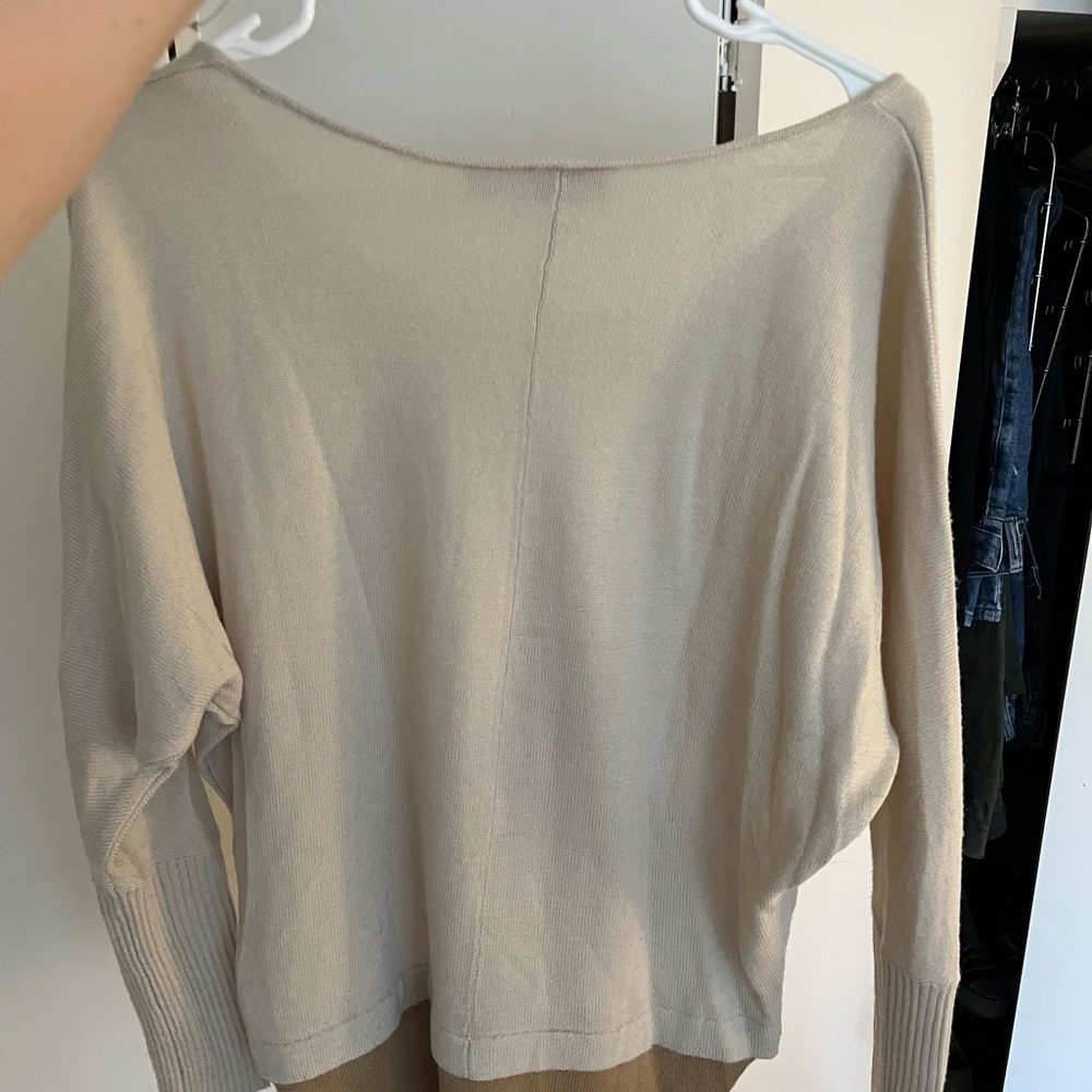 Cream Relaxed Fit Crew Neck Sweater - Picture 4 of 4